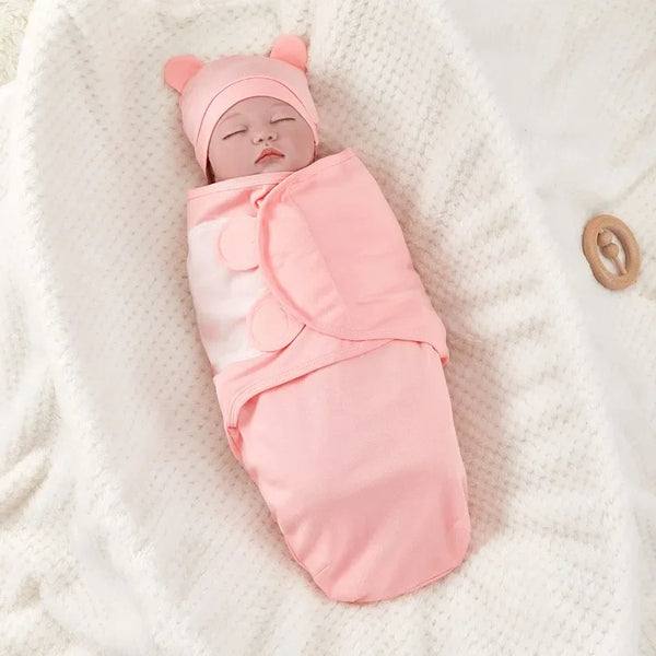 Baby Anti-Shock Cotton Swaddle Wrap - Spring/Summer Two-Piece Blanket (0-3 Months)